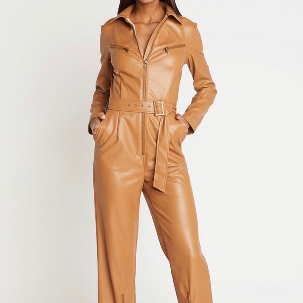 Get Choose Vegan Leather Jumpsuit